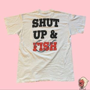 Shut Up & Fish Vintage 1994 Pocket T-Shirt White